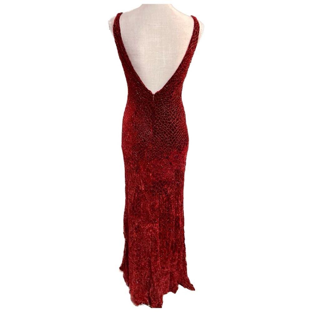 Carmen Marc Valvo Burgundy Formal Dress - Picture 2 of 3